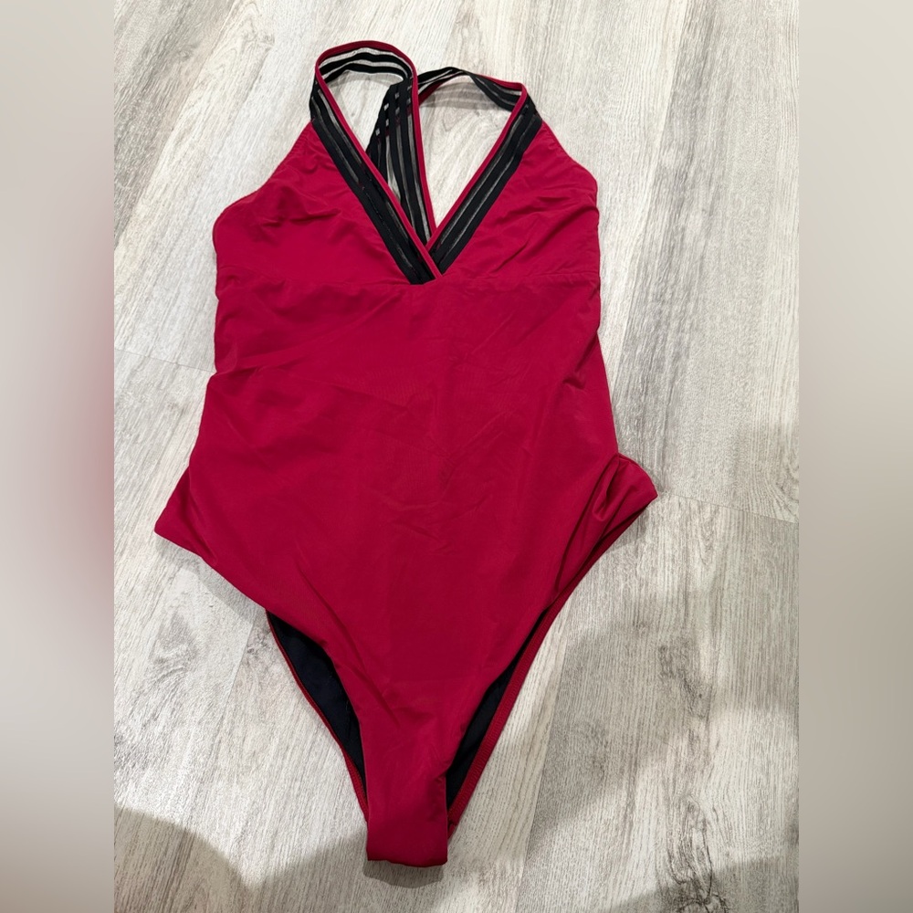 Red Halter Neck Swimsuit